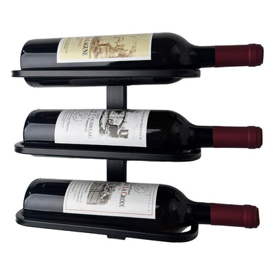 Wall Mounted Wine Rack, Industrial Metal Wine Holder Rack (3 Bottles)