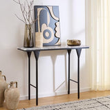 SAFAVIEH Home Collection - Frederick Console Table, Brown & Grey Marble Top with Black Metal Legs (CNS3707A) SAFAVIEH