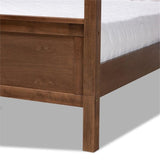 Baxton Studio Veronica Modern and Contemporary Walnut Brown Finished Wood Queen Size Platform Canopy Bed Baxton Studio