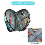 looen Embroidery Project Bag, Embroidery Kits Storage Bag,Multifunctional Bag for Crochet Hooks Embroidery Floss Organizer String Bracelet Kit Sewing Thread Accessories (Blue Leaf)