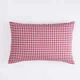 SUSYBAO Red Gingham Duvet Cover King 100% Washed Cotton 3 Pcs Set 1 Farmhouse Plaid Duvet Cover with Zipper Ties 2 Pillowcases Vintage Grid Bedding Set Soft Breathable SUSYBAO
