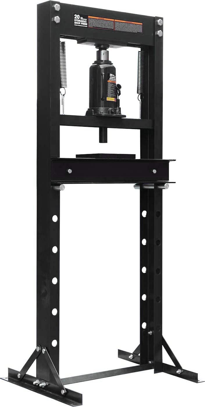 Torin ATY20011B Steel H-Frame Hydraulic Garage/Shop Floor Press with Stamping Plates, 20 Ton (40,000 lb) Capacity, Black Torin