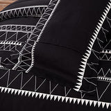 WONGS BEDDING Black Comforter Set Twin, Reversible Boho Triangle Striped Down Alternative Comforter Set for Twin Bed - 2 Pieces (1 Comforter + 1 Pillowcases), Microfiber Bedding Set 68"x 86" WONGS BEDDING