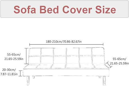 ele ELEOPTION Maple Leaf Print Armless Sofa Bed Cover Stretch Slipcover Folding Sofa Couch Cover Futon Covers Full Size Furniture Protector ele ELEOPTION