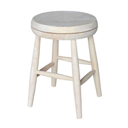 International Concepts Swivel Stool Barstool, 18 inch, Unfinished - WoodArtSupply