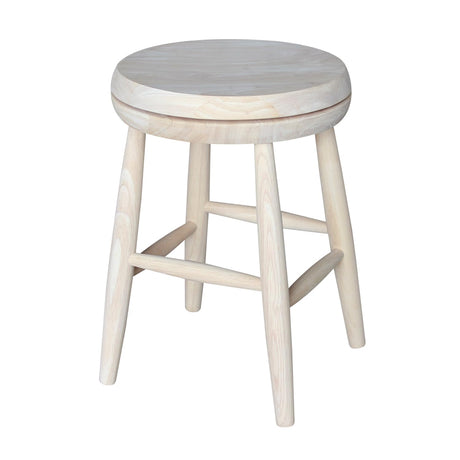 International Concepts Swivel Stool Barstool, 18 inch, Unfinished IC International Concepts