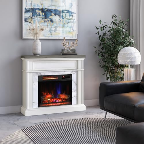 duraflame® Wall Mantel Electric Fireplace, Bright White Duraflame