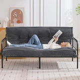 Futon Mattress Full Size 8",Foldable Futon Sofa Couch Bed,Floor Mattress Thick High Density Shredded Foam(Frame Not Included),Medium Firm Japanese Style Sleeping Pad for Guest Bedroom Living,DarkGrey nigwet