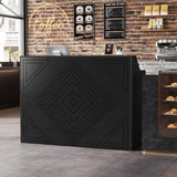 Reception Desk with Counter, Front Desk with Storage Cabinet and Drawer, 47 inch Modern Retail Counter with Cable Grommet for Checkout, Barber, Beauty Salon, Home Office