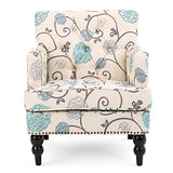 Christopher Knight Home Harrison Fabric Tufted Club Chair, White / Blue (29.5"D x 28"W x 33.5"H) Christopher Knight Home