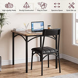 SLEKVERSA 3-Piece Dining Table Set for 2, Kitchen Table Set with 2 Upholstered Chairs, Square Dining Table Set for Apartment, Studio, Small Space, Brown SLEKVERSA