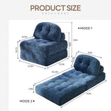 Dowinx Folding Sofa Bed with Pillow, Convertible Comfy Couch Bed for Adults Home Lounge and Gaming, Modern Comfortable Design for Apartment Living Room Bedroom, Single, Smooth Velvet, Blue Dowinx