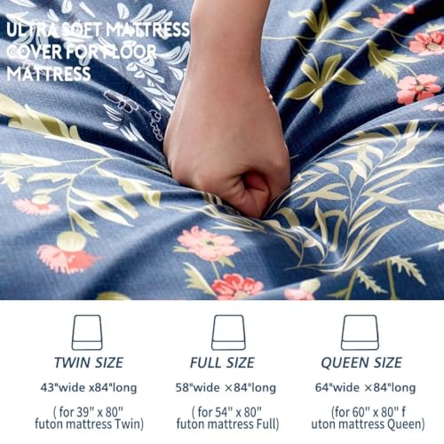 Aigbiot Zippered Futon Cover for Japanese Futon Floor Mattress, Super Soft and Machine Washable Twin Full Queen Aigbiot