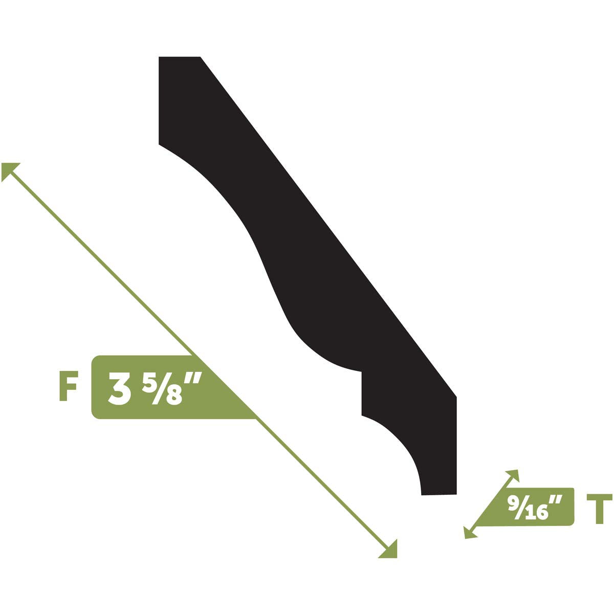 Ekena Millwork MLDFWM49X144 WM49 Crown Flexible Moulding, 3 5/8"F, Unfinished Ekena Millwork