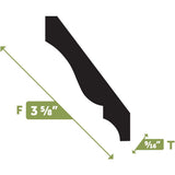 Ekena Millwork MLDFWM49X144 WM49 Crown Flexible Moulding, 3 5/8"F, Unfinished Ekena Millwork