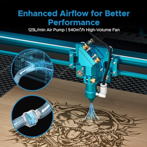 OMTech Pronto 150W CO2 Laser Engraver & Cutter with LightBurn – 63"x40" Workspace, 1,000mm/s Speed, Autofocus, 2-Way Pass, Air Assist, for Wood, Acrylic & More OMTech