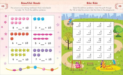 Kindergarten Activity Book Unicorns: 75 Games to Practice Early Reading, Writing, and Math Skills (School Skills Activity Books)