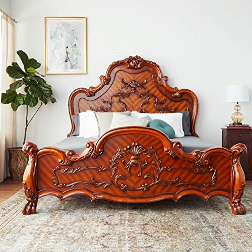 Acme Dresden Wooden King Panel Bed in Cherry Oak ACME Furniture
