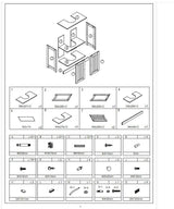 MEZHI Under Sink Vanity Cabinet Bathroom Double Door Shelf Cupboard Basin Organizer MEZHI