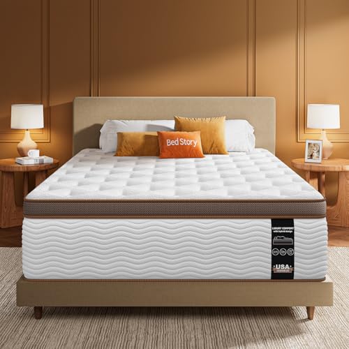 BedStory Full Size Mattress Firm - 14 Inch Hybrid Mattress with Orthopedic Spinal Support, Advanced Pocket Springs and Motion Isolation Technology, Fiberglass-Free, CertiPUR-US Certified BedStory
