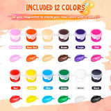 héBei 20 Pack 280 Pcs Mini Acrylic Paint Set with Brushes for Kids Adults Craft Paint, 12 Colors Washable Acrylic Paint Strips for Home Classroom Birthday Party DIY Favors héBei