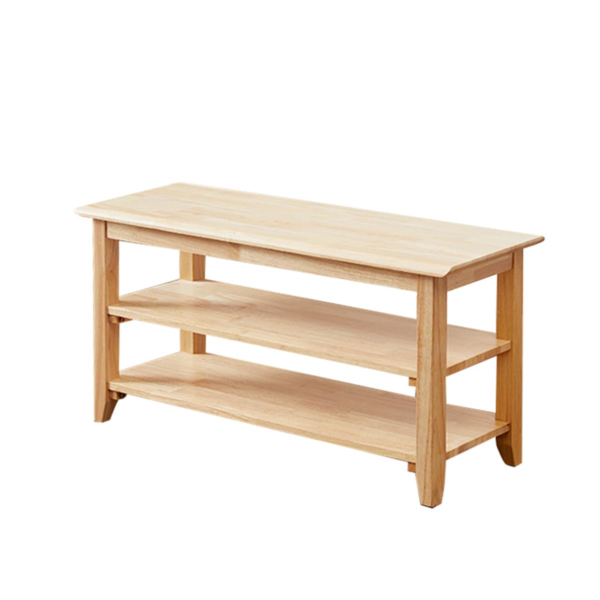 XKZG Storage Bench Wooden Shoe Bench Simple Style Wood Entryway Bench Shoe Rack (Natural,31.5")