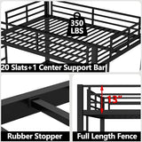 Bellemave Loft Bed Queen Size, Heavy Duty Loft Bed Frame with 2 Build in Ladder and Full Length Guardrail, Easy Assemble, Noise Free Design, No Box Spring Needed, Black Bellemave