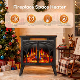 ZAFRO 24" Freestanding Electric Fireplace Stove with Remote Control, Fireplace Heater with Adjustable Flame Color and Brightness, Timer/Sleep Mode/Overheat Protection for Bedroom, Living Room(Black) ZAFRO