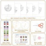 BEUNITONE 6 Sets Embroidery Kits for Beginners with Dragon and Flowers Patterns, DIY Craft Kits for Adults Include Embroidery Hoops and Instructions, Needlepoint Kits for Craft Lover and Home Decor