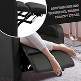 BestMassage | Recliner Chair | with 2 Point Massage Function | Black | with Lumbar Support, Adjustable Push Back, Wide Armrests, Footrest & Padded Seat | Easy Assembly | for Living Room, Home Theatre BestMassage