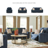 Signature Design by Ashley Danum Casual Manual Tufted Wall Hugger Recliner with Track Arms, Blue