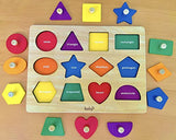 Dailyfunn Montessori Toy Shape Peg Puzzles Baby Puzzle 12-18-24 Months with Knob for Infant-Toddlers 1-3 D Dailyfunn