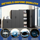 FLIXELIO Metal Storage Cabinet with Adjustable Shelves, 72" Steel Garage Storage Cabinets with Lock and 2 Door, Locking Tool Cabinet Utility Cabinets for Garage, Kitchen, Home Office, School, Shop FLIXELIO