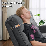 MCombo Compact Wall Hugger Power Recliner Chair for Small Spaces, Dual USB-A/C Ports, Rolled Arm Recliner for Living Room & RV, Fabric PR520 (Fabric, Dark Grey, Small)