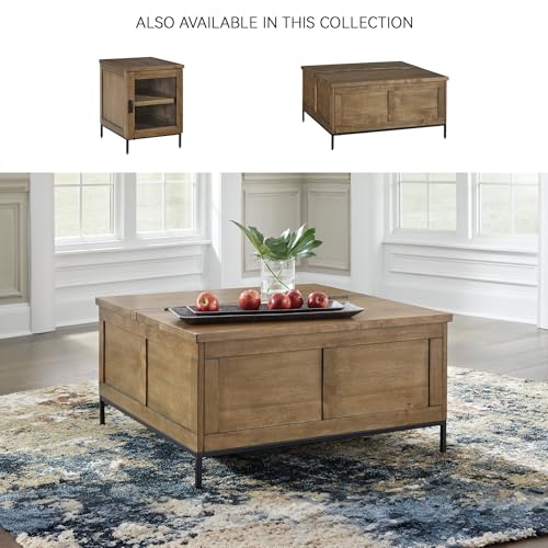Signature Design by Ashley Torlanta Casual Lift-Top Coffee Table with Hinged Design and Storage, Light Brown & Black Signature Design by Ashley
