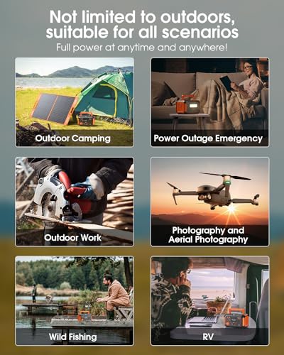 EBL Portable Power Station 300W(Peak 600W), 269.36Wh Lithium Battery Camping Solar Generator for Outdoor and Indoor Emergency Use EBL