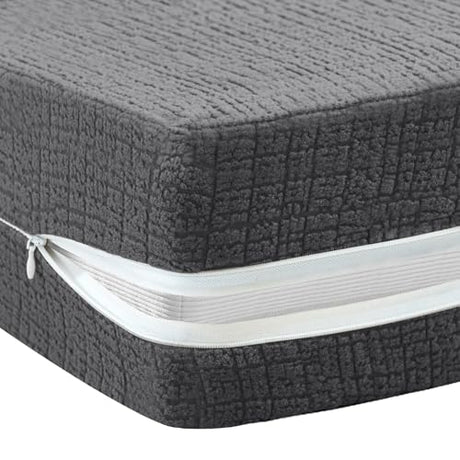 FantasDecor Full Futon Mattress Cover for Traditional Japanese Futon Mattress, Floor Mattress Cover with Zipper Sofa Bed Protector Machine Washable, Full Size, Grey FantasDecor