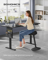 SONGMICS Ergonomic Wobble Stool, Height Adjustable Standing Desk Stool 23.3-33.1 Inches, Swivel Balance Chair with Non-Slip Base, Saddle Seat, for Active Sitting, Office, Home, Ink Black UOSC008B01 SONGMICS