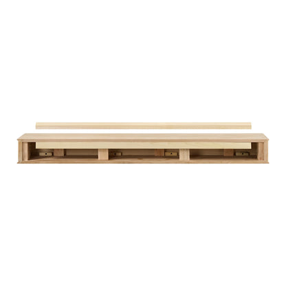 Modern Ember Monti 72 Inch Fireplace Wood Mantel Shelf with Fluted “Reed” Details in Whitewash | Natural White Oak Wood | Stained Finish | DIY Mounting Hardware Included | 72" W x 6" H x 8" D