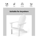Giantex Adirondack Chair Set of 2 Acacia Wood Outdoor Chairs with 350 lbs Weight Capacity, Lounge Chair Armchair for Yard, Patio, Garden, Poolside, Balcony, Deck Fire Pit Chairs, White Giantex