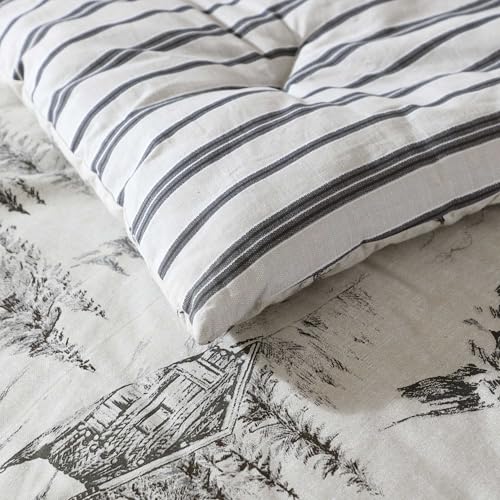 Eddie Bauer - Full/Queen Duvet Cover Set, Super Soft Bedding with Matching Sham(s), Bedding Set, Oeko-Tex Certified (Rocky Mountain Cabin Grey, Full/Queen) Eddie Bauer