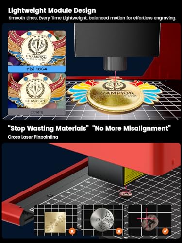 AlgoLaser Pixi 1064nm Infrared Laser Engraver (1.5W/1500mW) - Portable Laser Engraver Machine with 3.5" Touchscreen & AlgoOS System - Jewelry & Metal Engraving for Gift Customize,Making/Business AlgoLaser