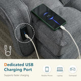 STHOUYN Comfy Floor Chair Bedroom 2 USB Charging Ports, 5-Position Couch Gaming Lounge Chairs Adults, Indoor Folding Lazy Sofa Meditation Arm Dorm Chair Living Room (Grey) STHOUYN