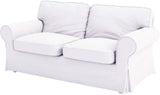 Cotton Ektorp Loveseat Cover Replacement is Made Compatible for IKEA Ektorp Loveseat Sofa Slipcover(White Loveseat) Custom Slipcover Replacement