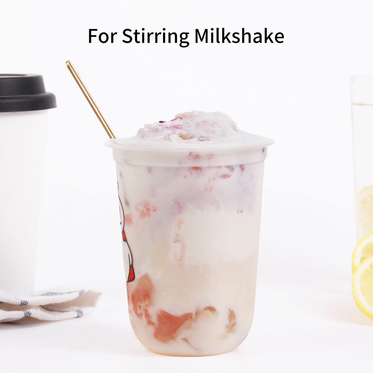 4 PCS 6.7 Inches Coffee Spoons, Stirring Spoons, Tea Spoons Long Handle, Gold Teaspoons, Gold Spoons, Ice Tea Spoons, Long Spoons for Stirring, Gold Espresso Spoons Stainless Steel GENRICE