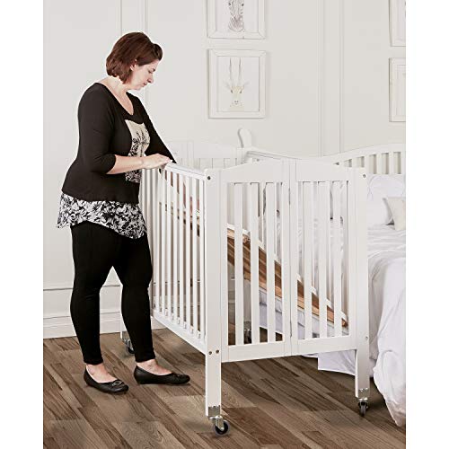 Dream On Me 3-in-1 Folding Portable Crib, White, Large