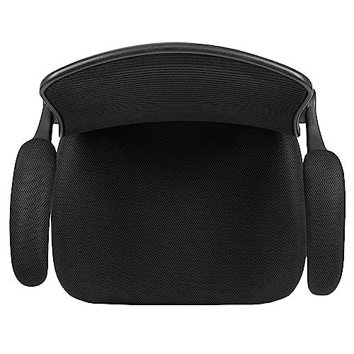 Flash Furniture Kelista Mid-Back Swivel Office Chair with Adjustable Seat Height, Ergonomic Mesh Desk Chair with Flip-Up Armrests, Black Flash Furniture