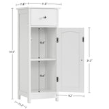 Iwell Bathroom Floor Cabinet, Small Bathroom Storage Cabinet with Drawer & Storage Shelf, Free-Standing Organizer Cabinets for Hallway/Living Room, White Iwell