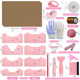 XEUZK Sublimation Shirts Tool Pink Kit With 8T Shirt rulers, 3Pack Teflon Sheet for Heat Press 12 x 16in, Heat Resistant Gloves & Silicone Bumps, 4Rolls Heat Resistant Tape& Tape Dispenser Sublimation XEUZK