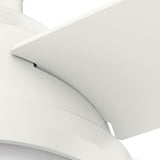 Hunter Fan Dempsey Low Profile Ceiling Fans with Lights and Remote, Flush Mount Ceiling Fan with Lights, Metal, Fresh White, 44 Inch LED Hunter